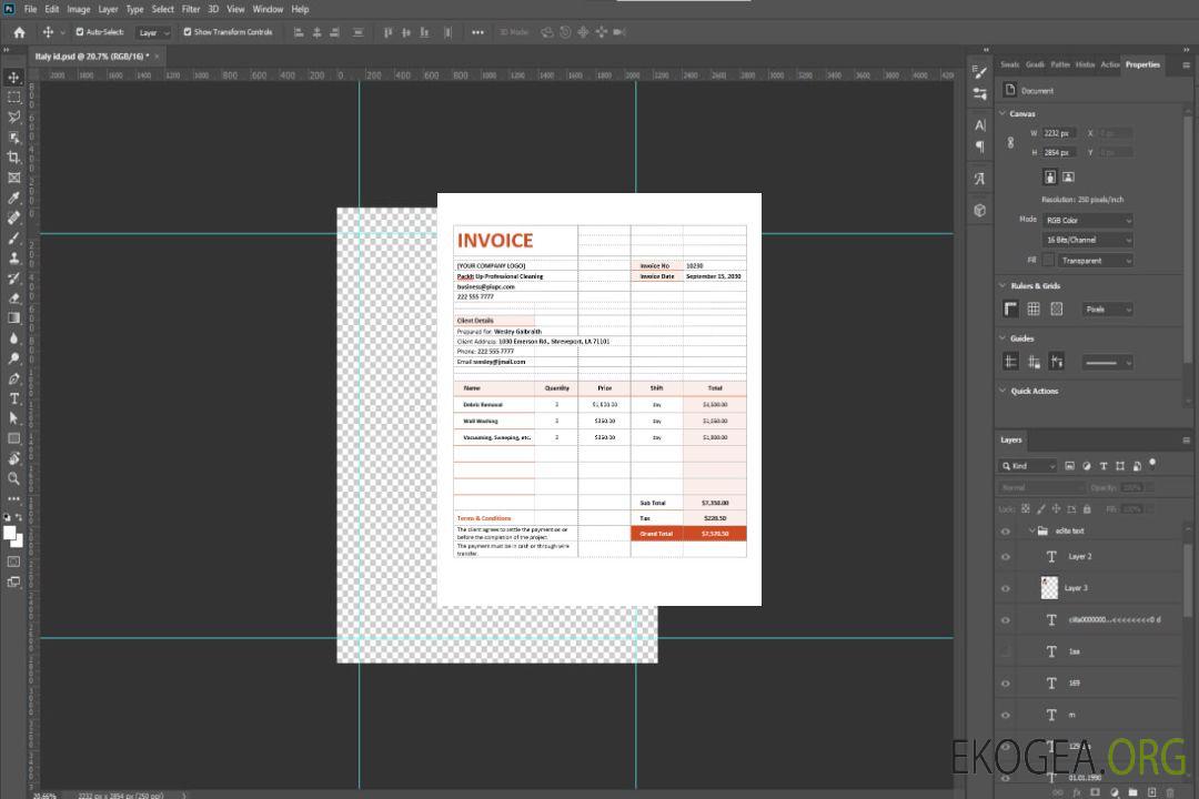 Modèle de facture d'accord de contrat de services de nettoyage template Modèle de facture d'accord de contrat de services de nettoyage template